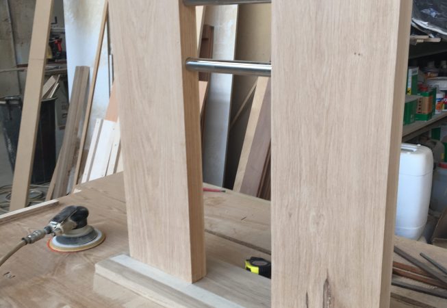 Pie de Roble con acero